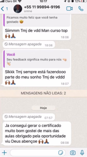 Resultado real de aluno do curso de barbeiro online — depoimento via rede social 2