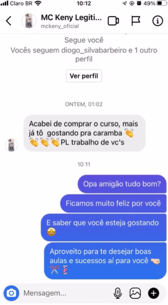 Resultado real de aluno do curso de barbeiro online — depoimento via rede social 3