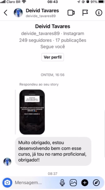 Resultado real de aluno do curso de barbeiro online — depoimento via rede social 5